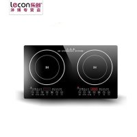 lecon/乐创洋博 商用电磁炉 LC20E-2嵌入式 电磁灶 双头双眼电磁灶节能家用黑晶面板