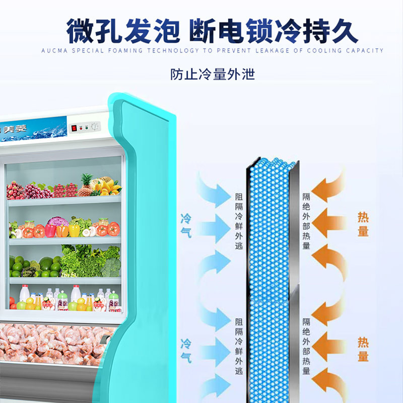 美菱(MELING)1.6米商用点菜柜 蔬菜水果立式保鲜展示冷柜 麻辣烫冷藏柜MDC-1.6LCDOH