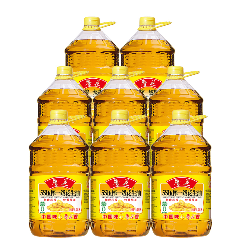 鲁花5s压榨一级花生油5436l8瓶