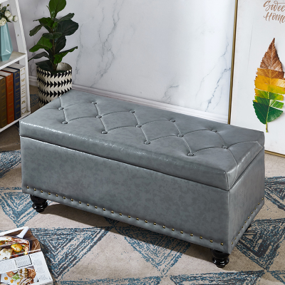 豫亨 沙发北欧换鞋凳家用门口穿鞋凳长方形服装店进门沙发凳长条凳储物凳子 100长40宽45高浅灰色 100-45-40