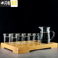 三维工匠12只家用无铅玻璃白酒杯一口杯子弹杯烈酒杯酒盅酒具分酒器套装 6只42+6只分酒器160