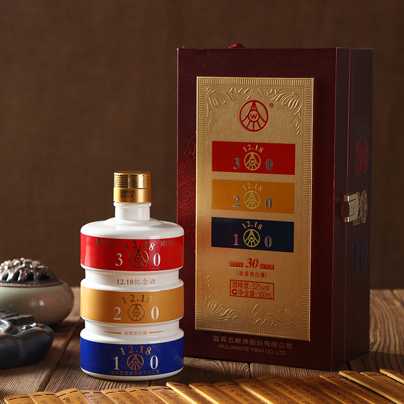 苏糖五粮液1218纪念酒礼盒装52度500ml高度浓香型白酒单瓶装参数