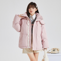 唐狮2024冬新款羽绒服女设计感小众面包服短款韩系羽绒外套冬装_80474 M B款/蜜桃粉