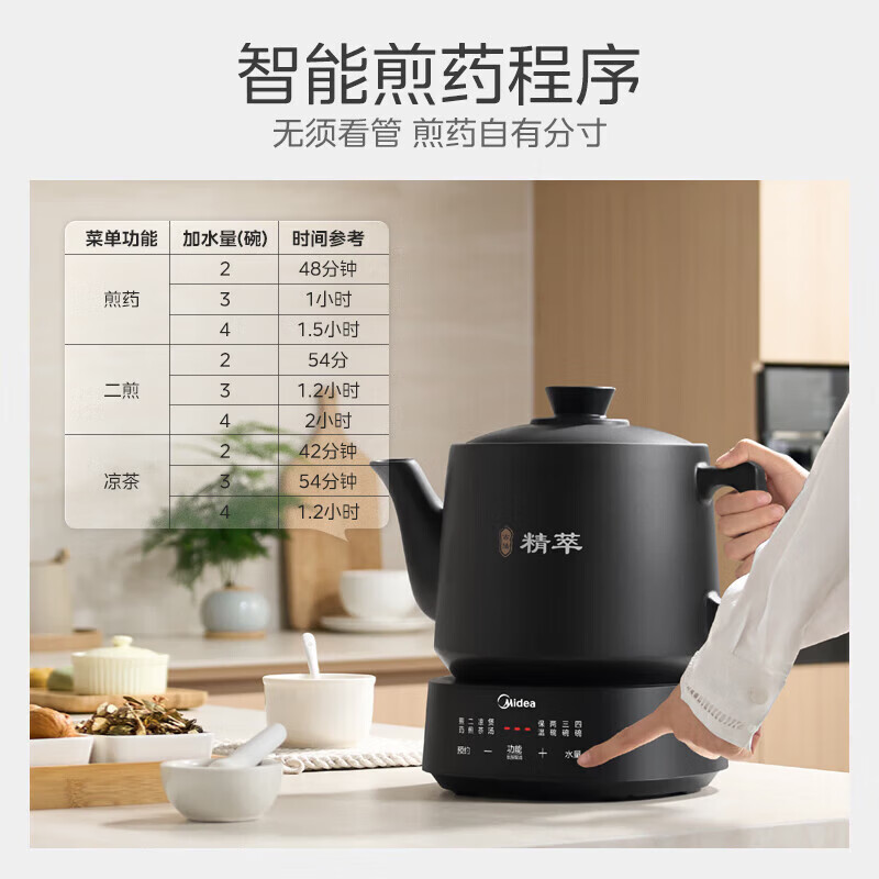 美的(Midea)煎药壶全自动分体式4.5L家用养生壶熬药中药锅智能免看管文武火二煎 MD-JYC4556高清大图