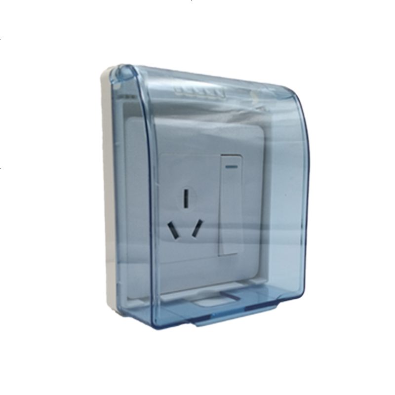 透明双86型二位开关插座防水盒保护罩盖卫生间塑料双联防溅盒户外