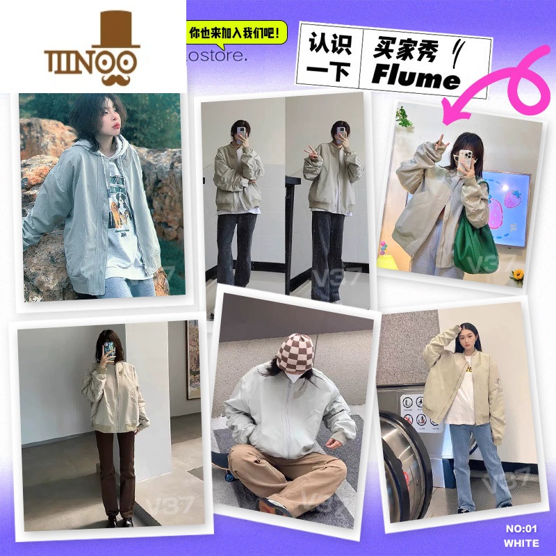 YANXU外套男款ins潮流潮牌美式复古设计感夹克宽松青少年棒球外高清大图