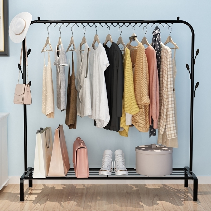 单杆式晾衣架落地折叠室内凉衣架阳台晒衣服架卧室简易挂衣服架子105