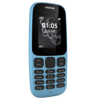 诺基亚（NOKIA）105新款 蓝色 直板按键 移动联通2G手机 双卡双待 老人手机 学生备用功能机