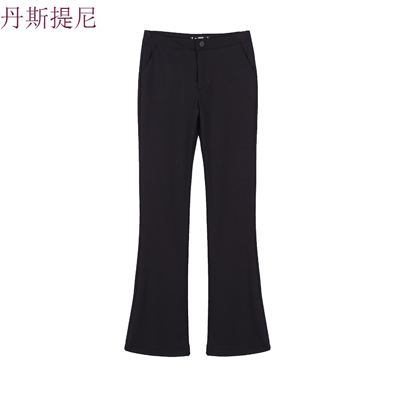 喇叭裤女2018新款秋季九分裤高腰显瘦女士休闲裤阔腿裤弹力微喇裤