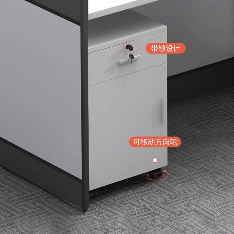 中豫鑫泽 ZYXZ5031418 职员桌屏风工位职员办公桌 对坐双人位含柜高清大图