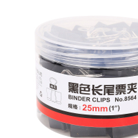 得力长尾夹8564 黑色票夹/燕尾夹/试卷夹/夹子 25mm48只