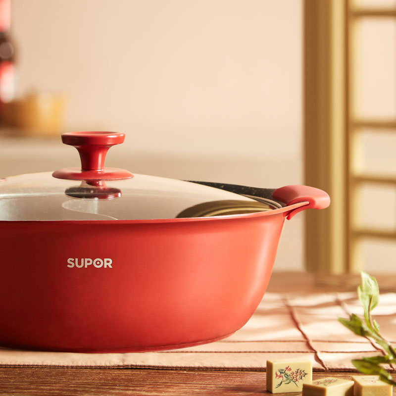 苏泊尔(SUPOR) 星星石不粘家用简约复合锅底鸳鸯火锅 ET28SAP01 28cm高清大图