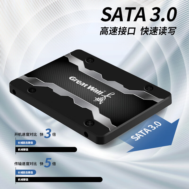 长城(Great Wall)512GB SSD固态硬盘 SATA3.0接口高速读写独立缓存 GW600S系列 读速560高清大图