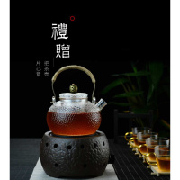 日式耐高温锤纹玻璃提梁壶电陶炉煮茶壶烧水壶蒸茶泡茶壶功夫茶具