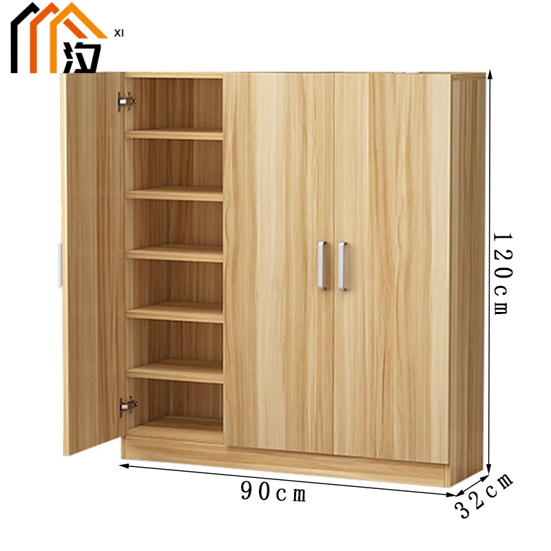 汐木质鞋柜三门个高清大图