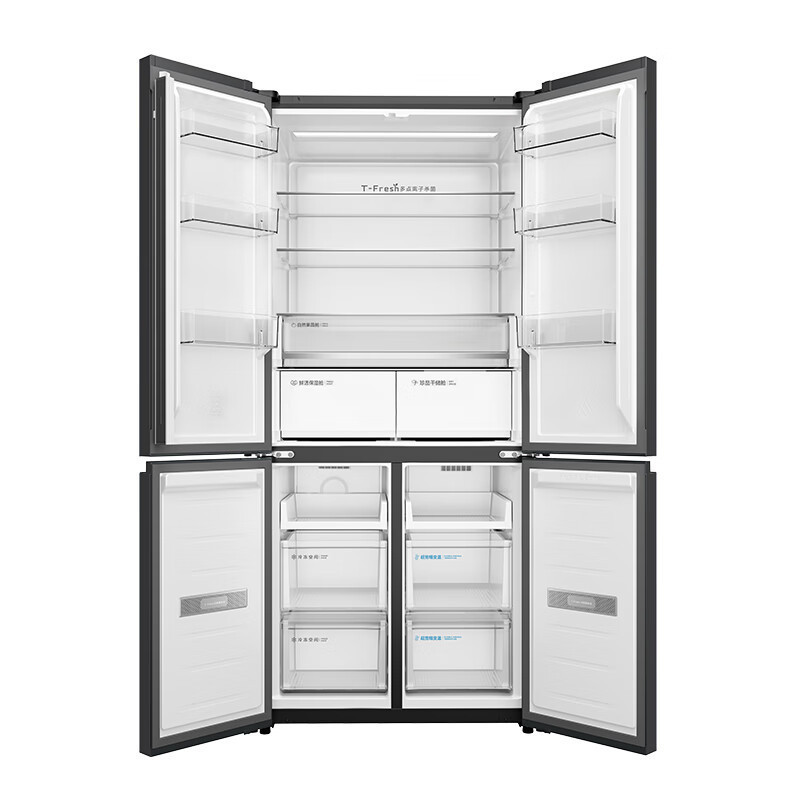TCL R460P8-U 超薄嵌入十字门冰箱 460升 超大变温空间 -36℃深冷速冻 580mm超薄机身