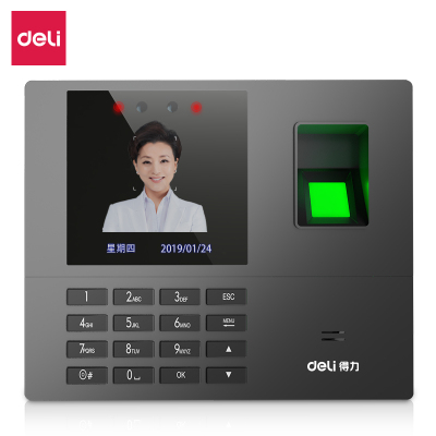 得力(deli)34521人脸指纹混合识别企业云考勤机 无接触手机考勤机wifi联网打卡机 远程管理