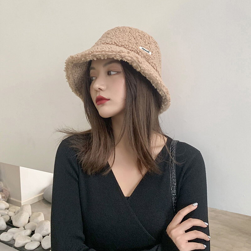 琰怿帽子女秋冬韩版潮绒百搭适合冬季渔夫帽羊羔毛冬天圆脸毛绒柔软渔夫帽报价 参数 图片 视频 怎么样 问答 苏宁易购