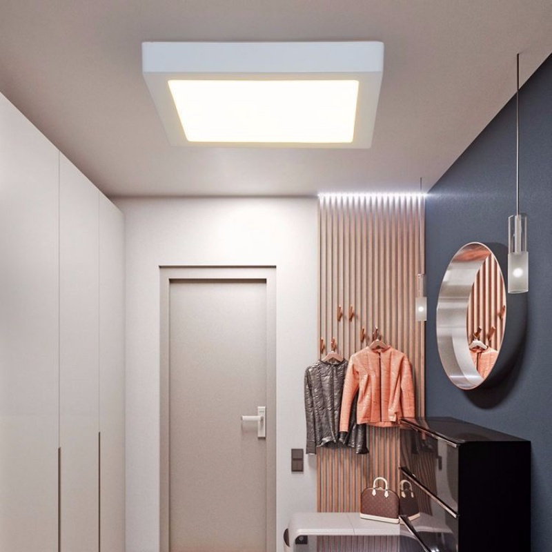 led厨卫灯明装方形圆形面板灯吸顶闪电客灯雾厨房灯浴室卫生间厕所