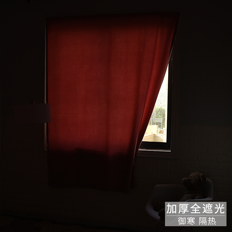 小窗帘遮光卧室成品简约现代厨房阳台卫生间免安装