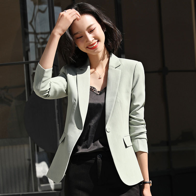女先生女士西装 2020春装新款韩版时尚职业装白色西装外套女长袖修身