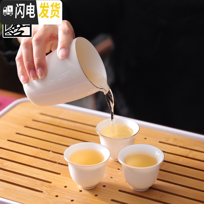 三维工匠德化白瓷茶具套装家用简约羊脂玉办公礼品精美壶定制OGO 盖碗13头套装高清大图