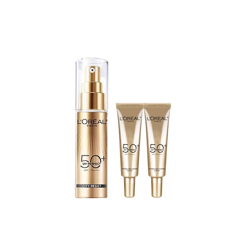 欧莱雅小金管防晒霜30ml+15ml*2