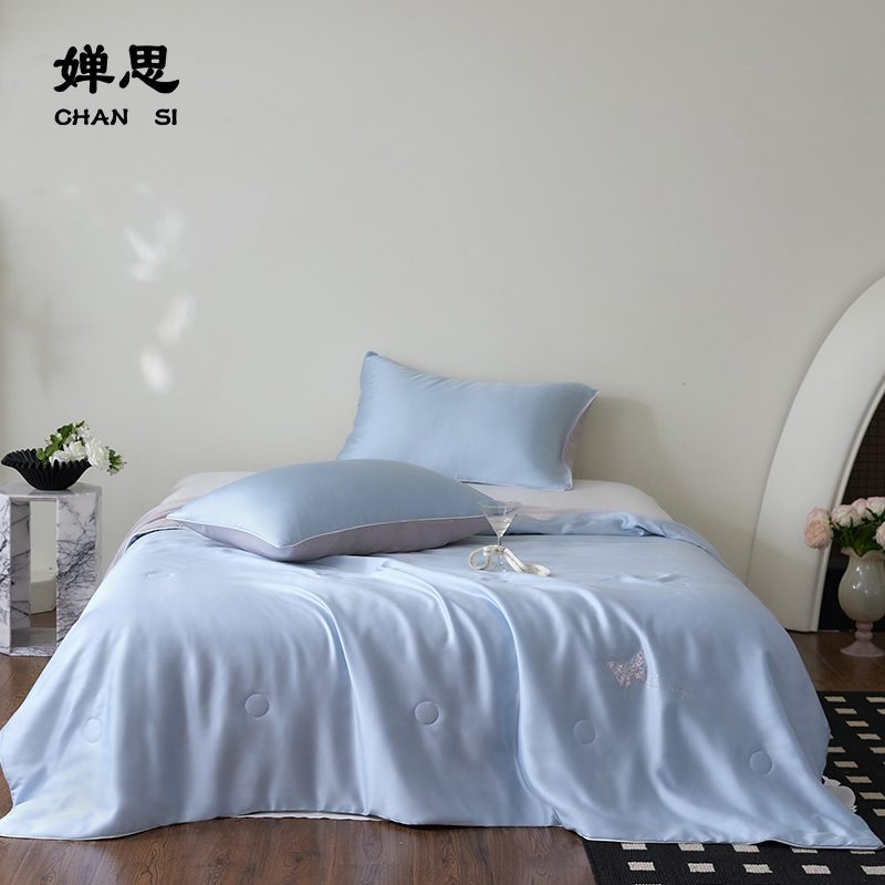 婵思 60S莱赛尔净植力夏被 蓝灰高清大图