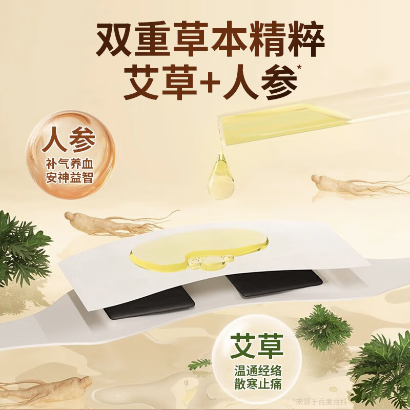 南极人 TR 艾草+人参膝盖贴 6片装 0884# 南极人护腰贴大面积双效护腰(人参+艾草)6片高清大图
