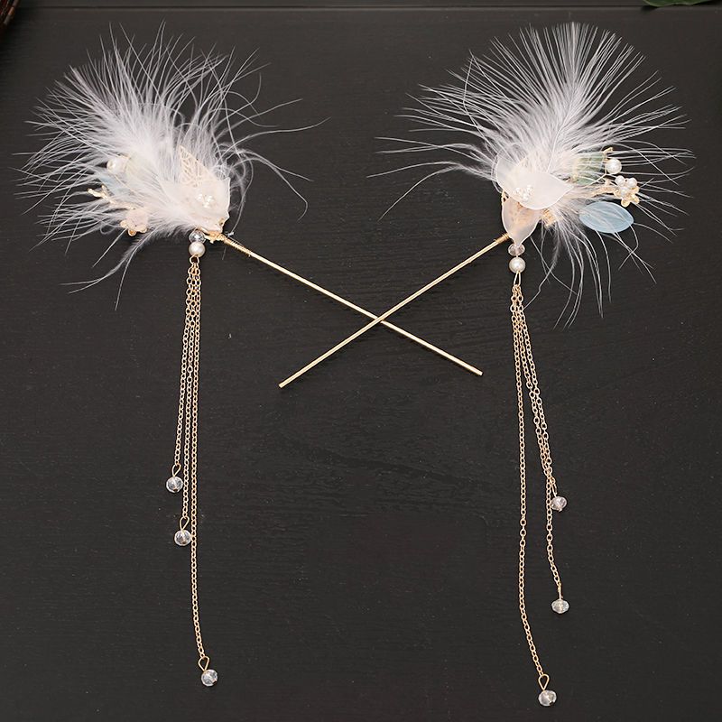 汉服古风头饰古装发饰套装超仙流苏步摇羽毛发簪女插簪子发夹发梳发簪