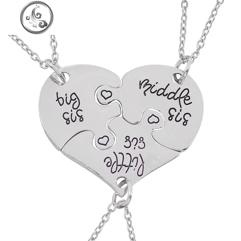 韩版闺蜜项链女三人款友谊拼接学生姐妹生日便宜圣诞锁骨链 JiMi高清大图