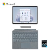 微软Surface Pro 9 二合一平板电脑 酷睿i5 16G 256G亮铂金+带笔键盘盖 冰晶蓝 英特尔Evo认证