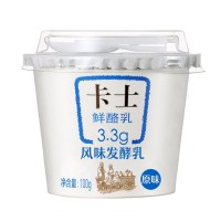 卡士鲜酪乳3.3g风味酸牛奶原味益生菌发酵乳营养早餐奶100g*12杯