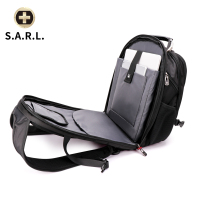 S.A.R.L瑞士电脑包 时尚双肩包大容量双肩电脑包 可放15.6英寸 手提电脑包旅行包 8112黑色加大版