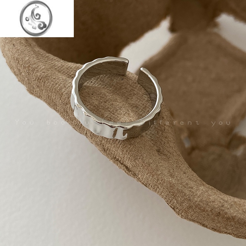 JiMi两件套锆石波浪开口戒指女欧美高级感可调节食指戒ins冷淡风指环