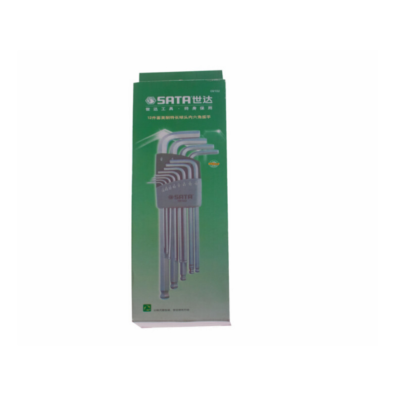 世达 SATA 9102 12 件套英制加长球头内六角扳手