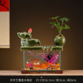 循环流水器生财摆件招财景观鱼缸创意家居办公室客厅开业乔迁礼客 均码 步步生莲流水鱼缸