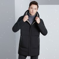 雅鹿羽绒服男士商务中长款冬装连帽户外保暖加厚工装休闲外套冬D