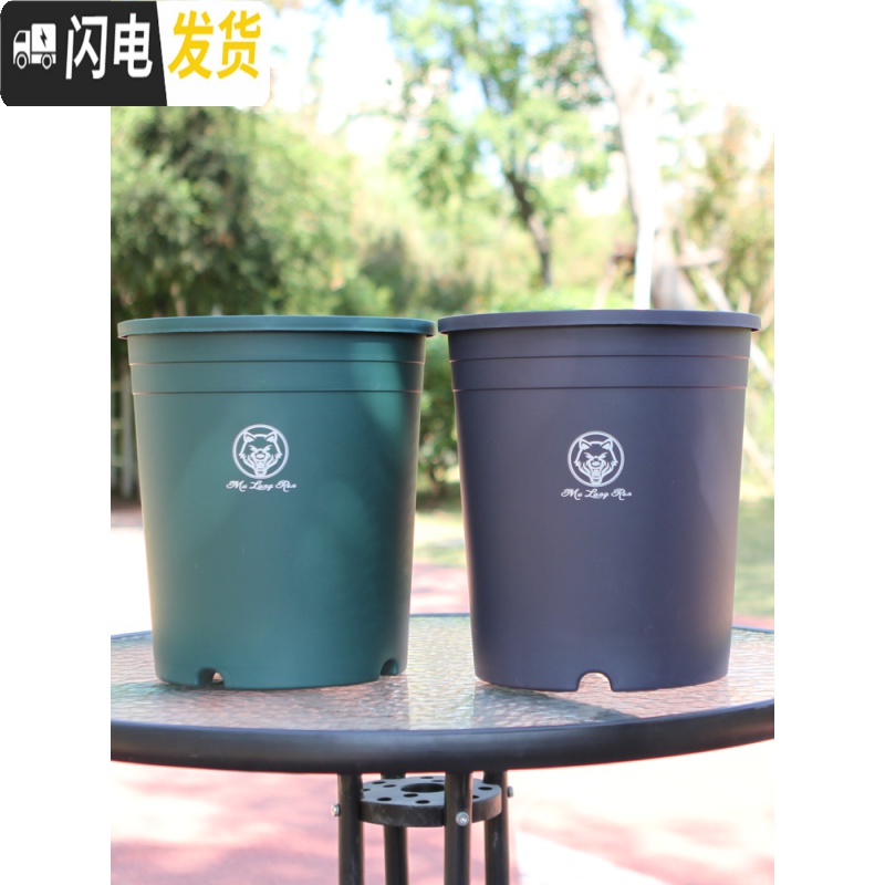 三维工匠加仑盆二代加厚塑料树脂多肉绿萝家用阳台种花月季盆栽控根大花盆 [3个装]绿色(单花盆) 小花盆容器高清大图