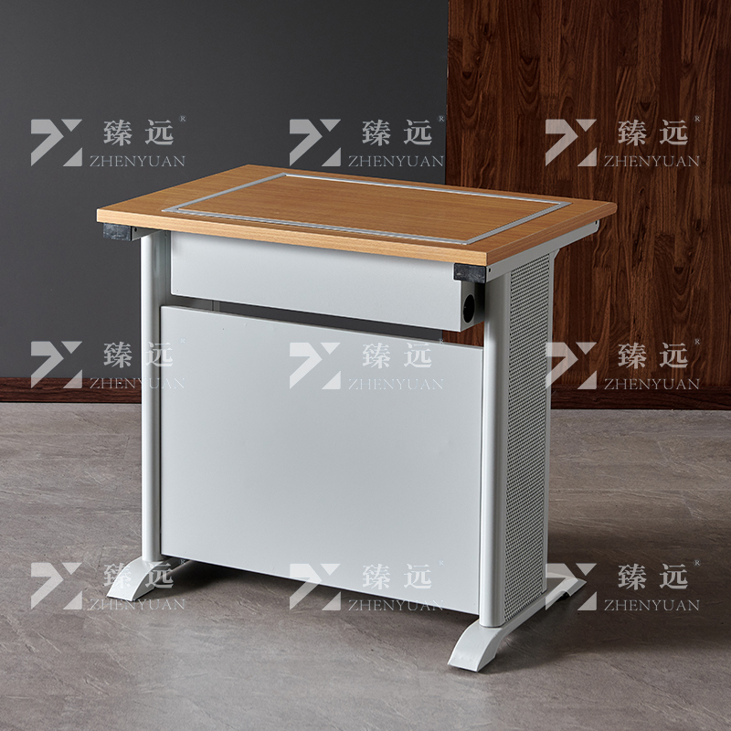 臻远 ZY4012425 隐藏式翻转电脑桌培训桌办公桌C款单人位