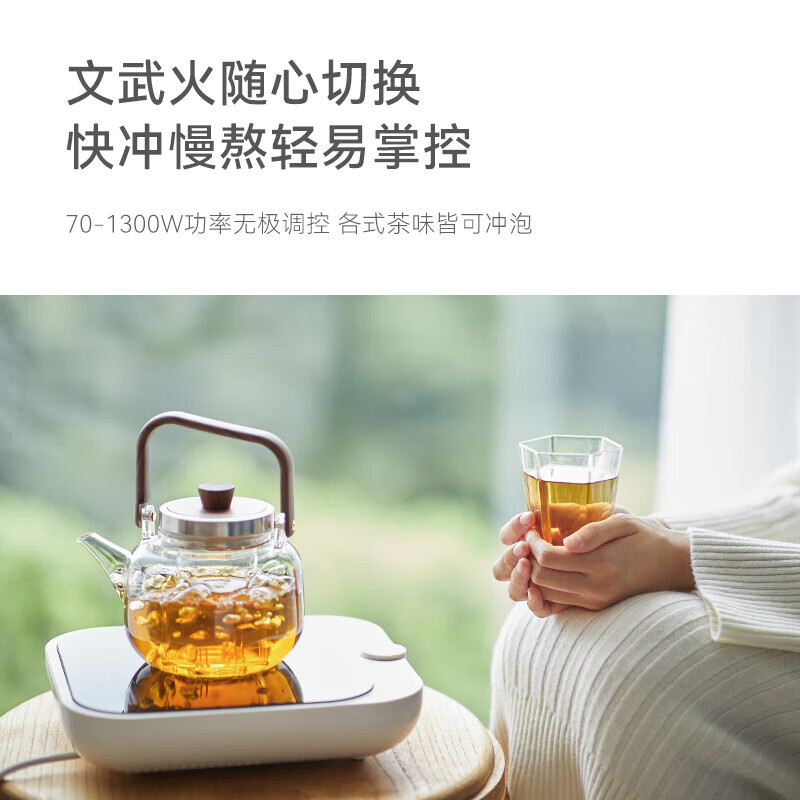 OLAYKS立时电磁炉电陶炉煮茶家用租房宿舍套装大功率电池炉迷你电陶茶炉围炉不挑壶加热炉无辐射煮 陶白色DTL00201高清大图