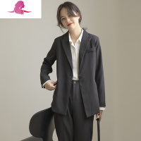 艳如飞正装女套装春秋休闲高级感职业装气质女范大学生面试小西装外套套装