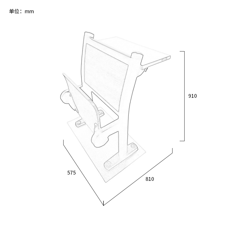 富莱斯宝 礼堂椅会议椅阶梯椅培训椅 575*810*910 张高清大图