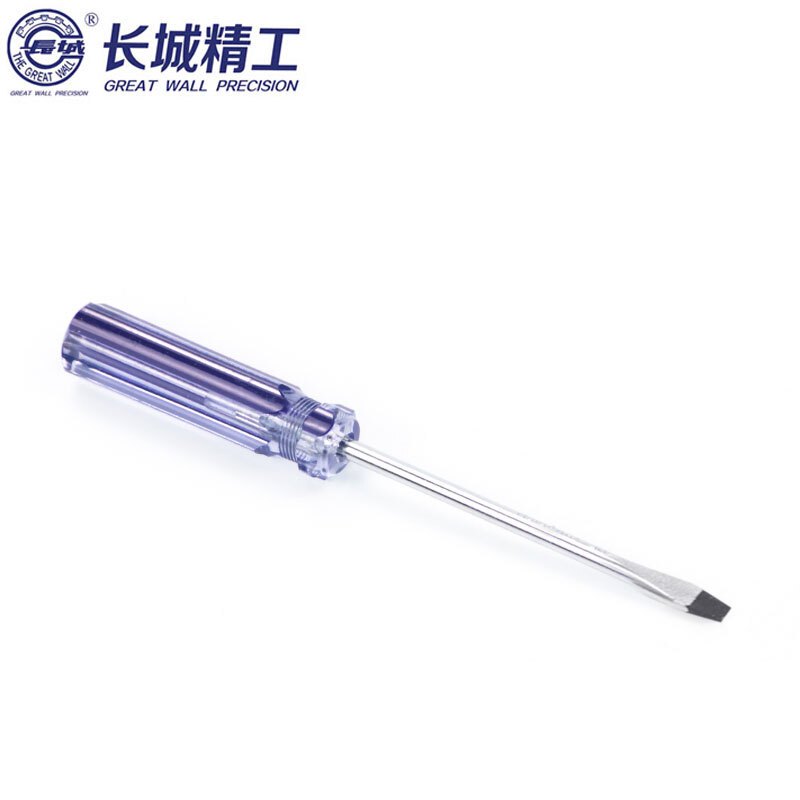 长城精工 Cr-V蓝透双色彩条柄螺丝批 一字起子改锥工具 6*150mm 274166 10把