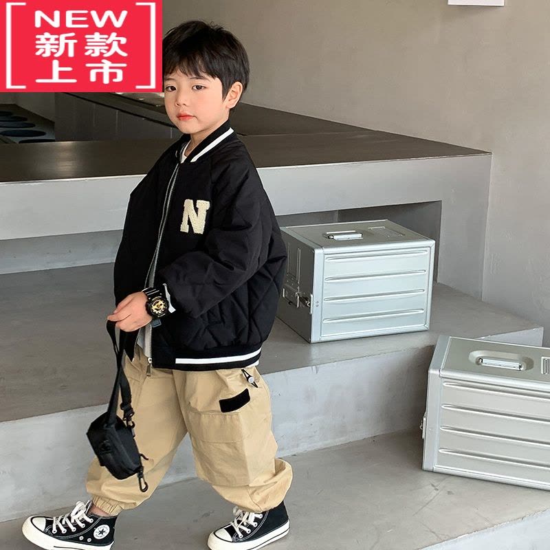 可莉允韩范童装男童2022新款外套儿童棒球服宝宝棉服男孩秋装夹克图片
