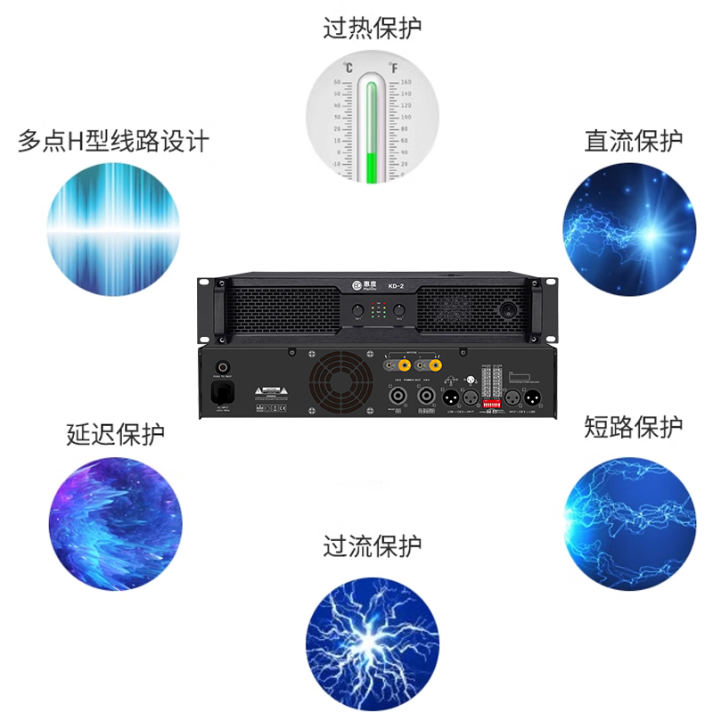 惠度(HuiDu)KD-3专业纯后级功放双通道大功率放大器定阻功放舞台演出会议演讲卡拉OK功放高清大图
