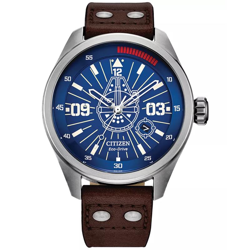 西铁城(CITIZEN)星战汉Solo款光动能男士蓝盘皮带防水石英手表高清大图