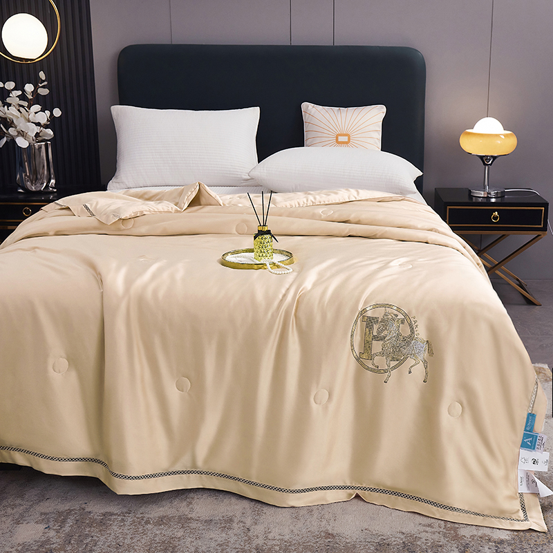 唐纳家纺 御锦天丝夏被-迷雾金 200*230CM- TN-SQ23034高清大图