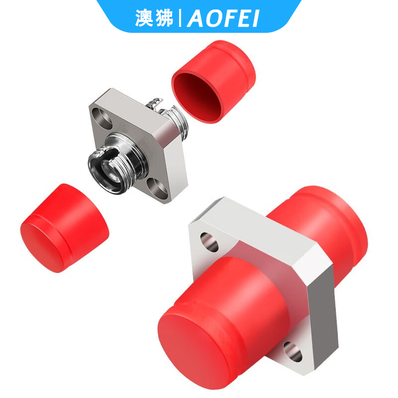澳狒 FC-FC 光纤转接头光纤适配器耦合器转接法兰盘 FC单工方形 10个高清大图