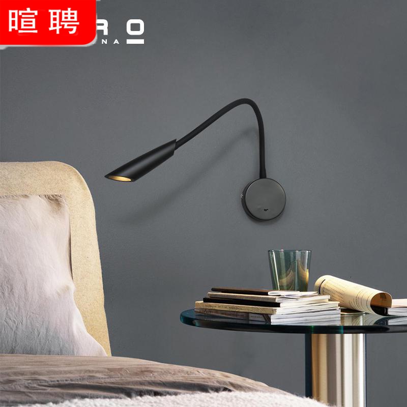 北欧创意轻奢床头壁灯现代简约客厅卧室楼梯阳台过道led阅读壁灯